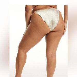 NWT Good American Adjustable Silver Snakeskin texture Bikini Bottoms 6 (3XL)